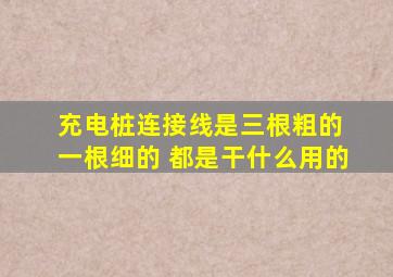 充电桩连接线是三根粗的 一根细的 都是干什么用的